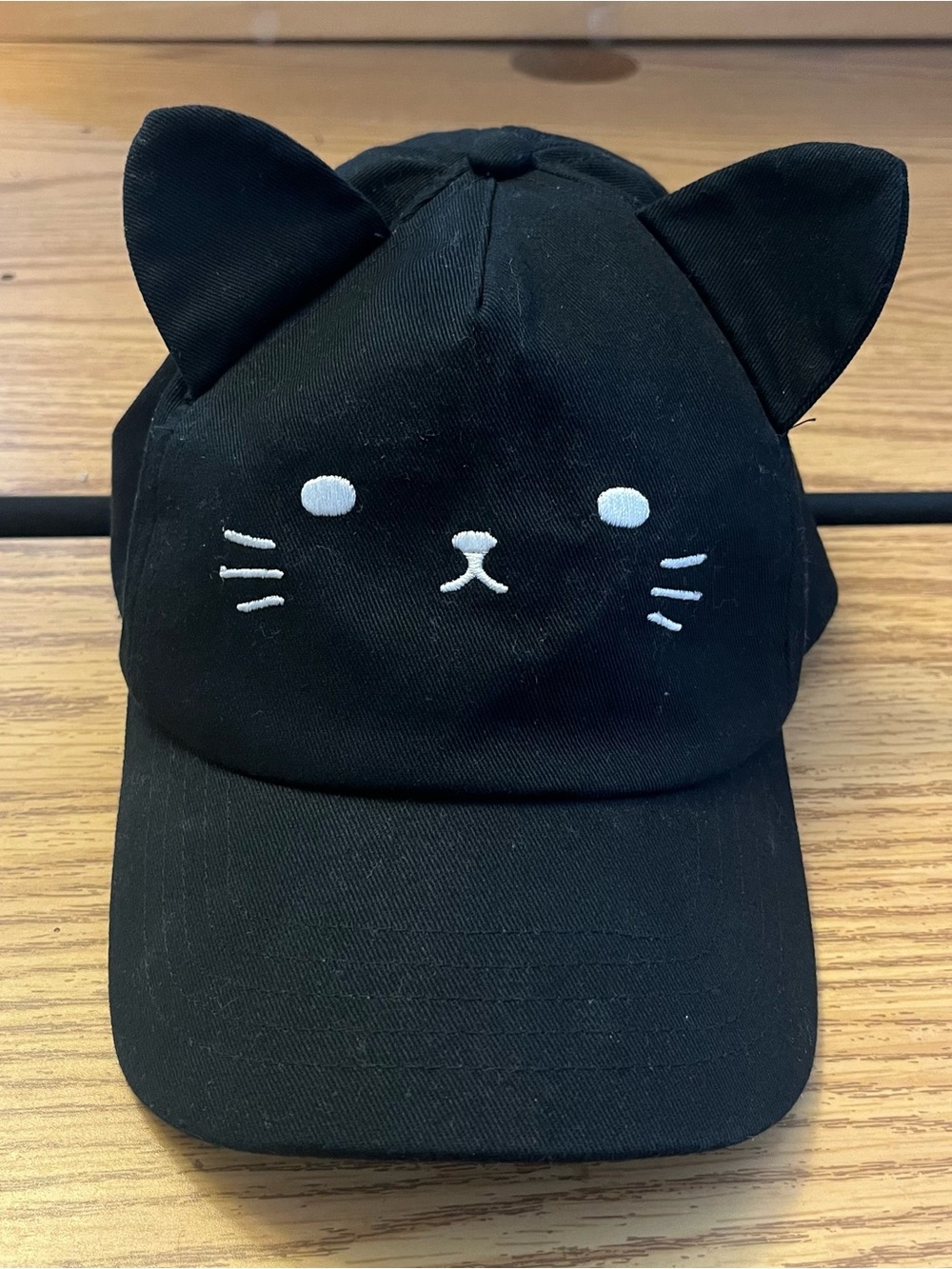 Black Embroidered Cat Ear Baseball Cap